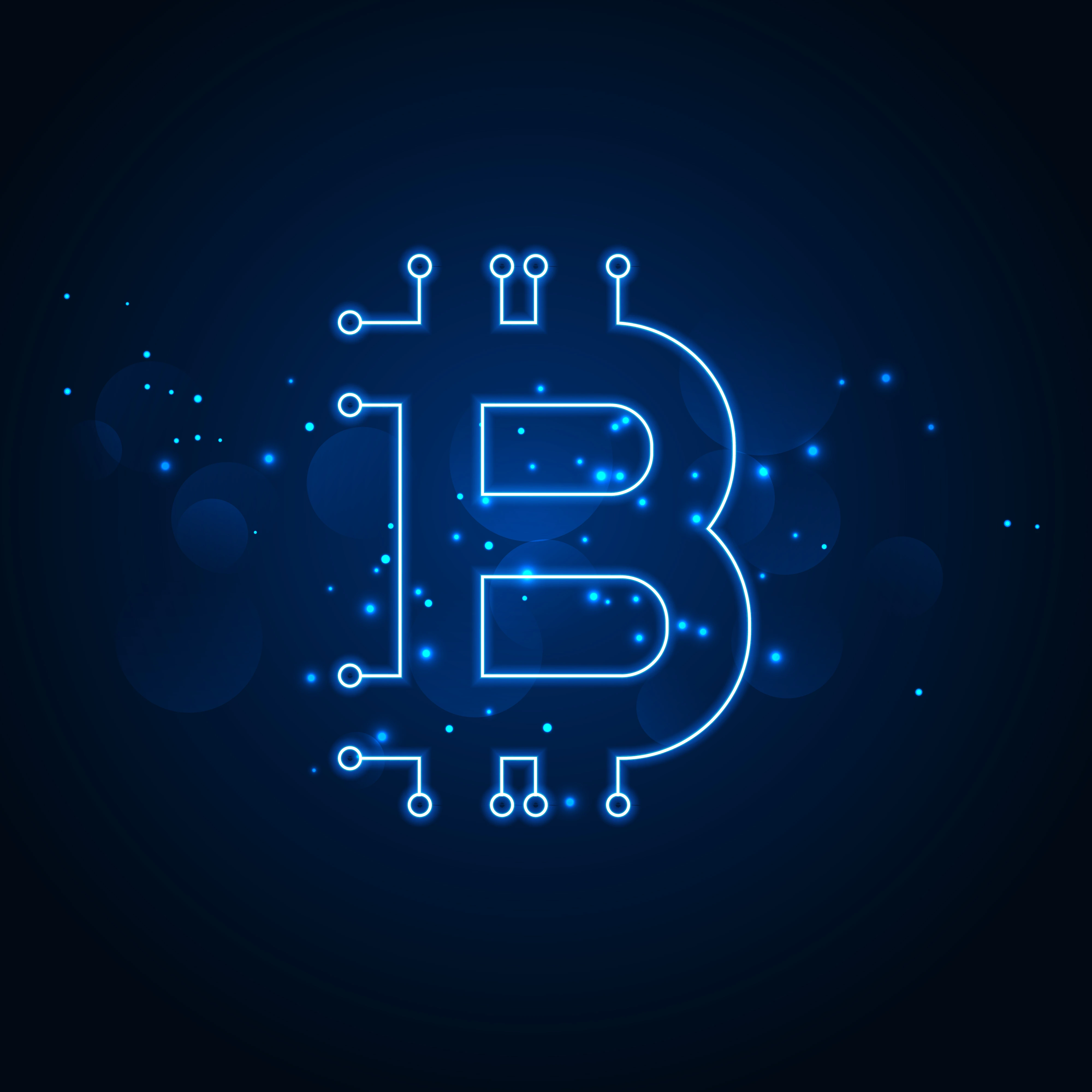 B symbol for blockchain technology