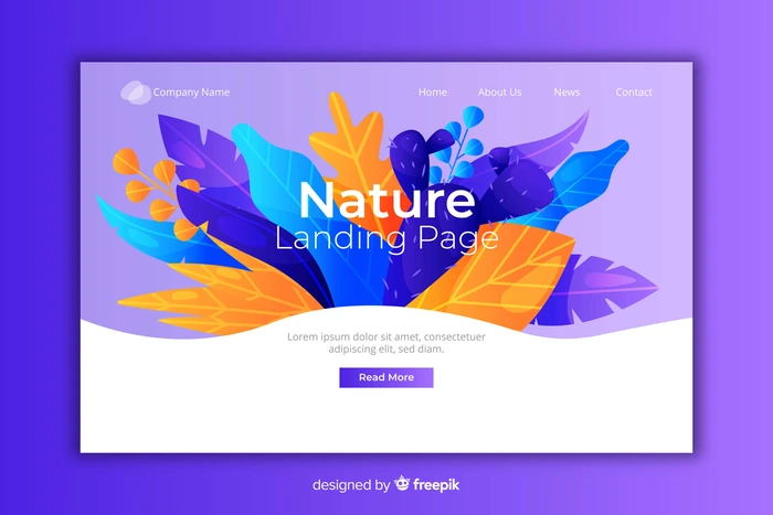 A website image showing natural shape website design